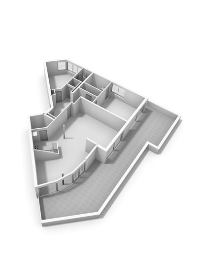 voorbeeld van een 3d plattegrond geleverd door 123Meten