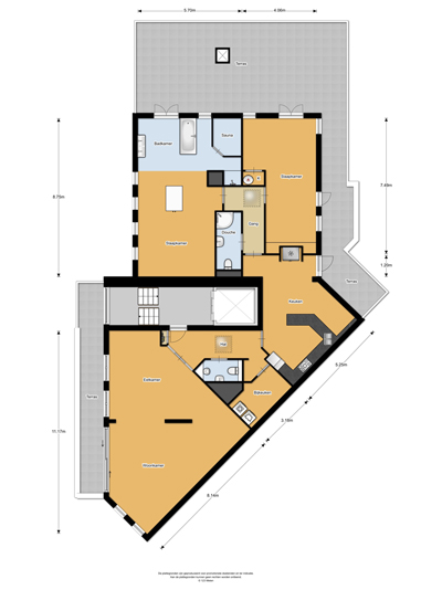 voorbeeld van een 2d plattegrond geleverd door 123Meten